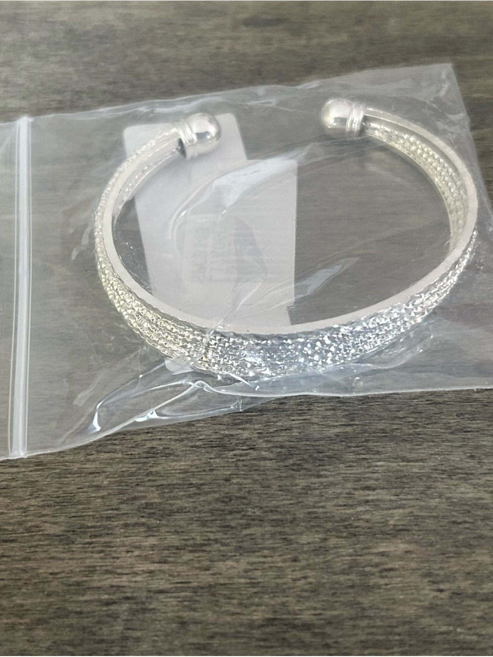 Silver Textured Cuff Bracelet - Women Jewelry